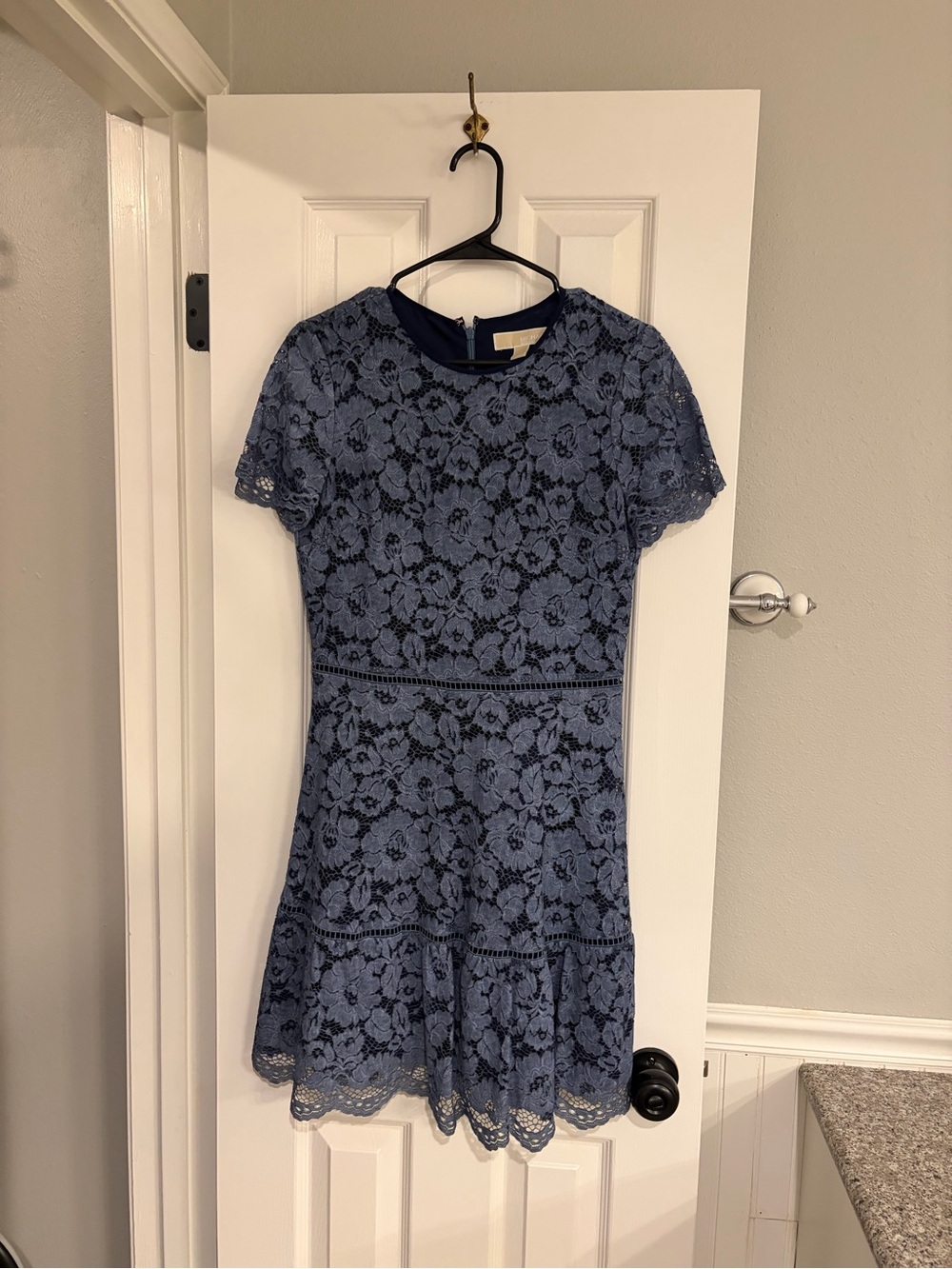 MICHAEL Michael Kors Blue Floral Lace A-Line Dress Size 4